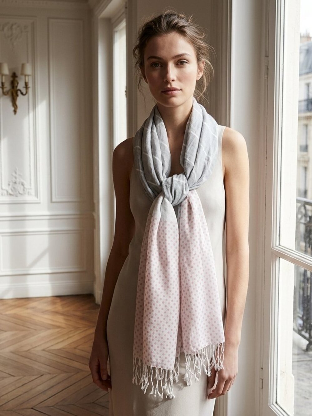 Victoire Hommes Pastel Ombre Cotton Lightweight Scarf
